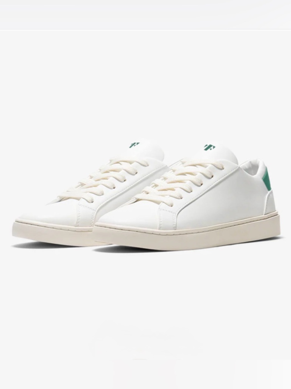 Thousand Fell Vegan Leather White Emerald Casual Low Lace-Up Women’s Sneakers, 8